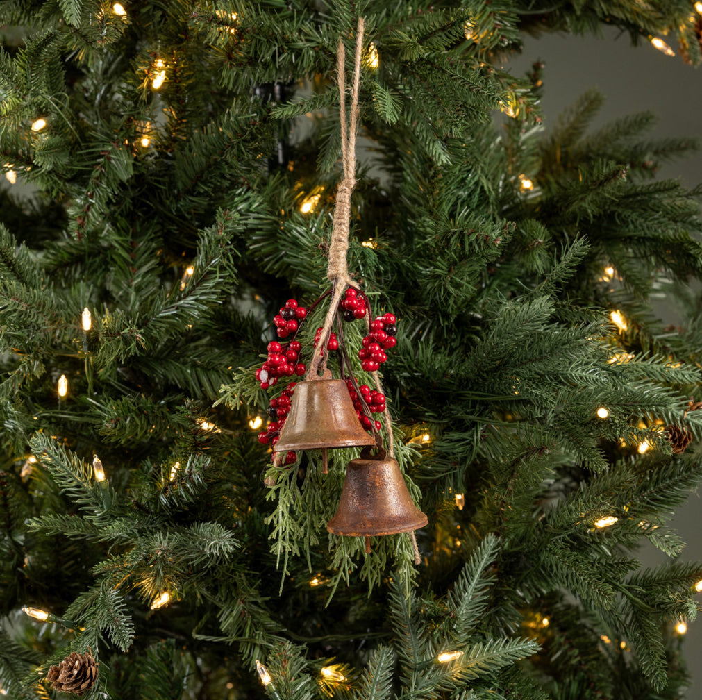 Red Berry & Bells Hanging Bough
