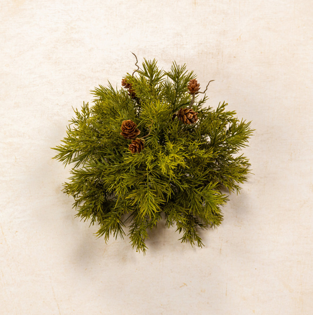 Pine With Pinecones Half Ball