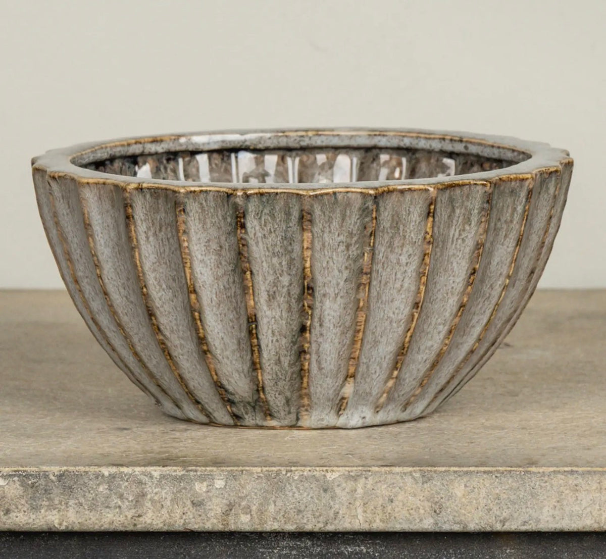 7.25” Scalloped Bowl Taupe