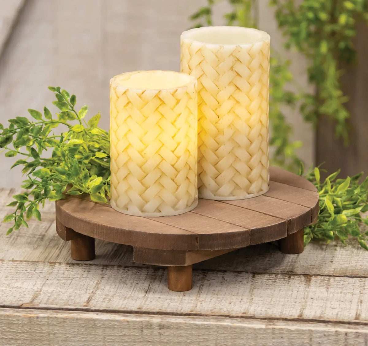 Stained Wood Round Riser