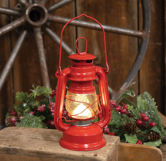 Vintage Red Metal Lantern