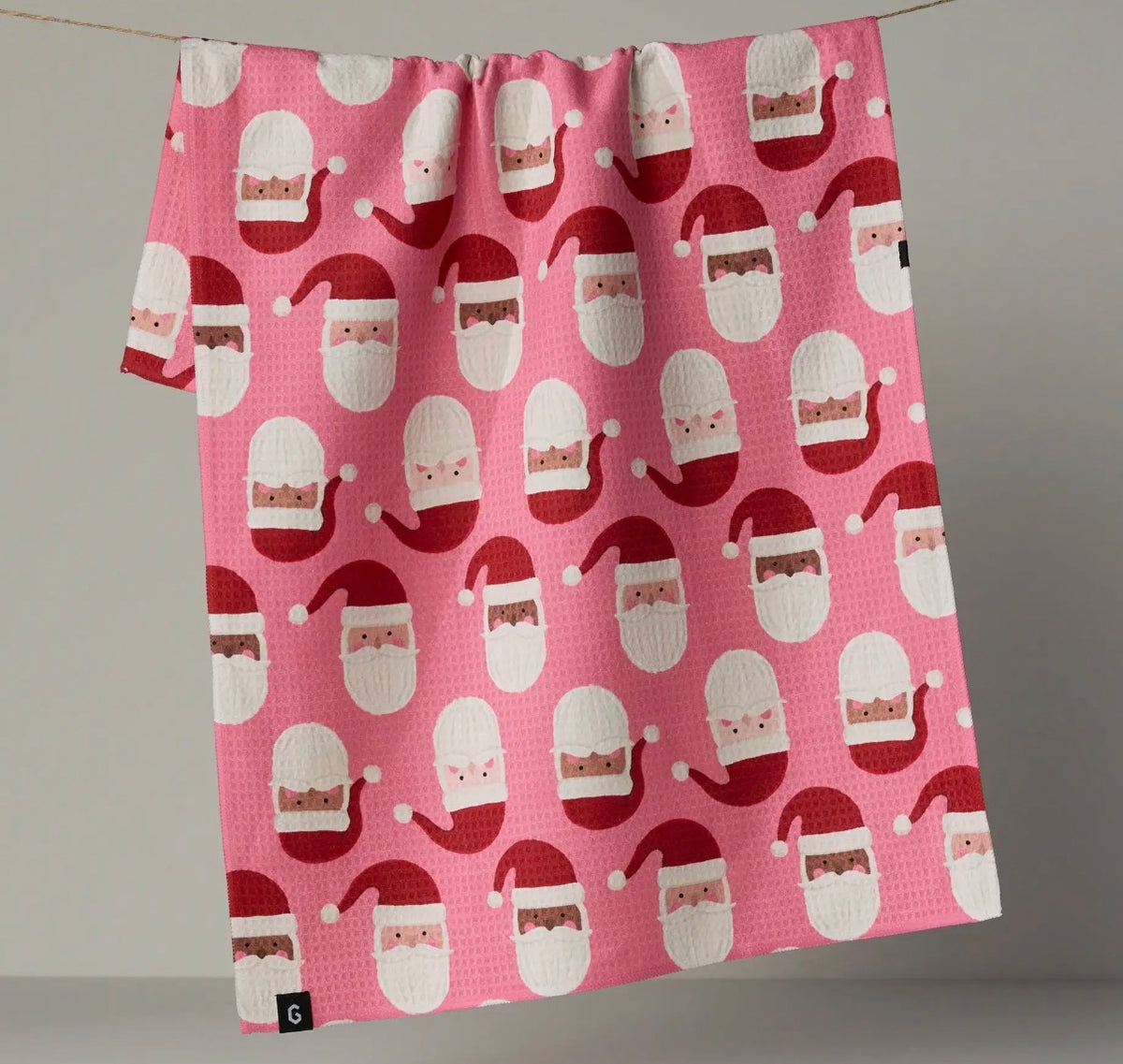 Geometry Holly Jolly Santa Luxe Kitchen Towel