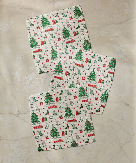 Geometry Holiday Jubilee Dishcloth Set