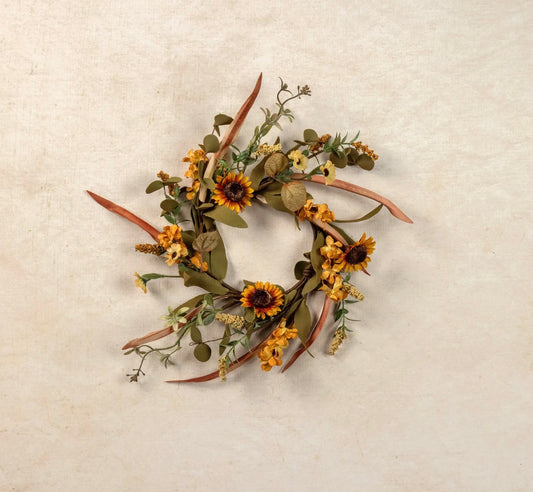10” Mini Sunflower and Wildflower Candle Ring