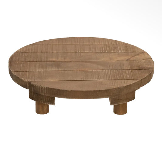 Stained Wood Round Riser